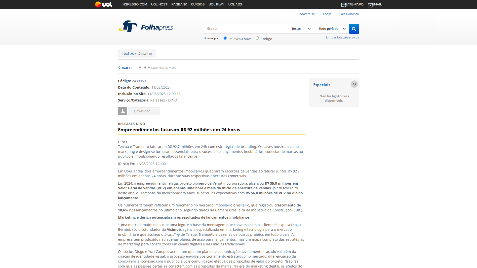 Noticia de Folha Press