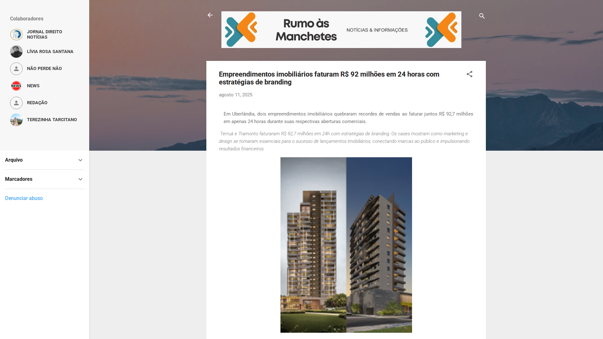 Noticia de Rumoasmanchetes